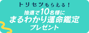 特典3 トリセツもらえる!抽選で10名様にまるわかり運命鑑定プレゼント