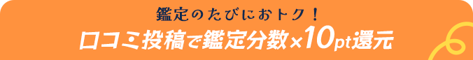 鑑定のたびにおトク！口コミ投稿で鑑定分数×10pt還元